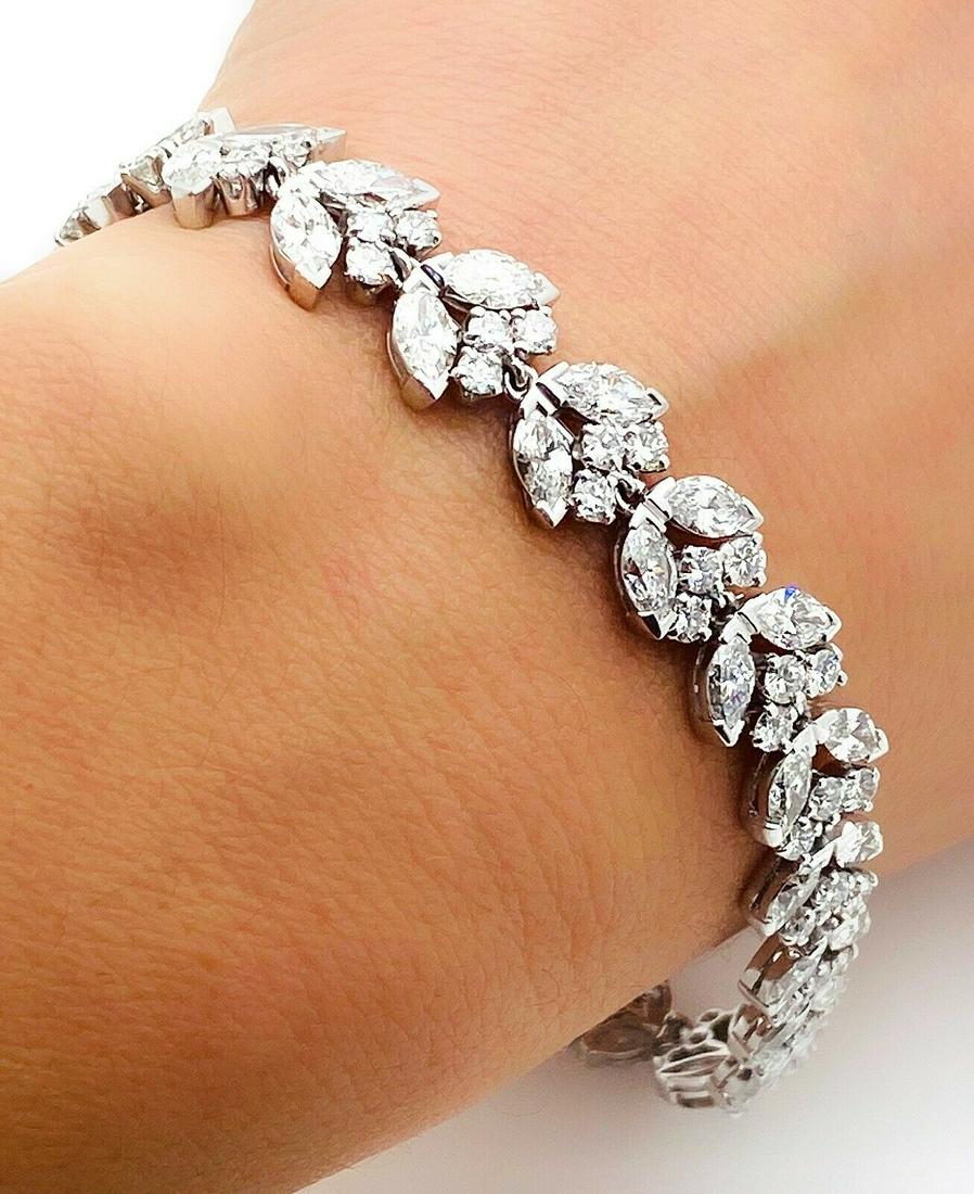 Antique Estate M Waslikoff & Sons Platinum 12 TCW: Antique Estate M. Waslikoff & Sons Platinum 12 TCW VVS/E/F Diamonds 7" Bracelet