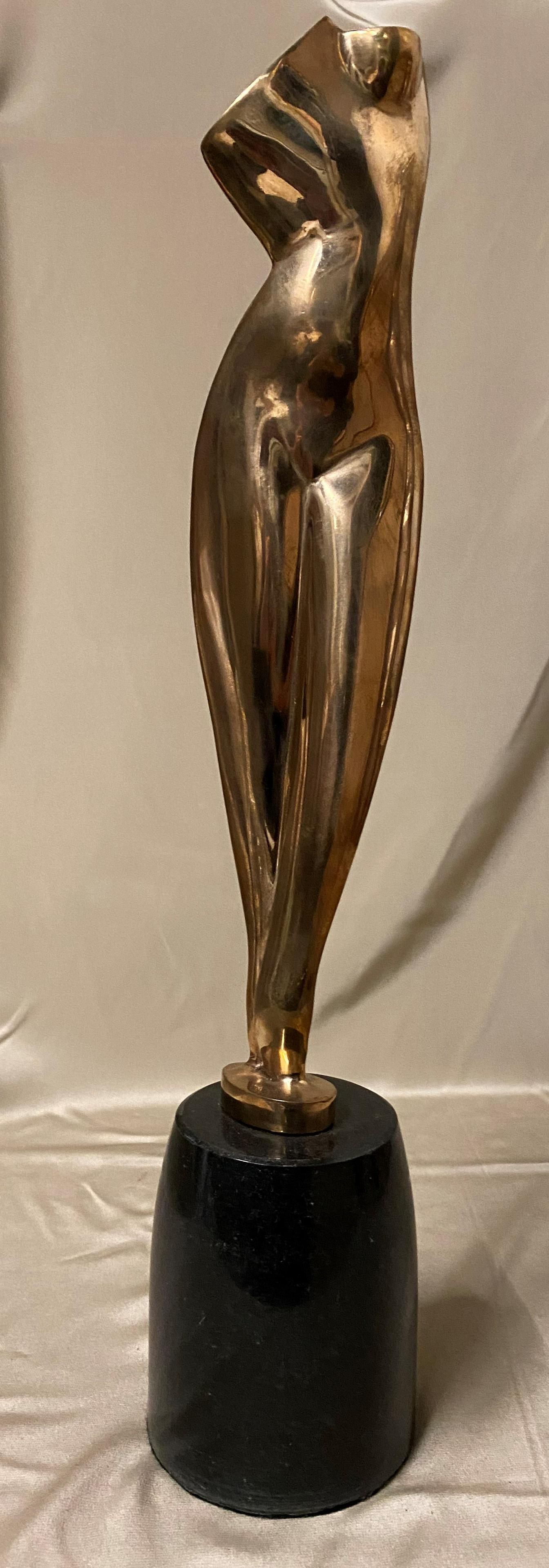 Bronze Sculpture A.Archipenko flat torso: Ukrainian -- American Bronze Sculpture A.Archipenko flat torso Aleksandr Archipenko ( 1887 -- 1964) Ukrainian -- American Bronze Sculpture Signed and DatedSize 14”Base 4-1/2 x 3-3/4” after artist
