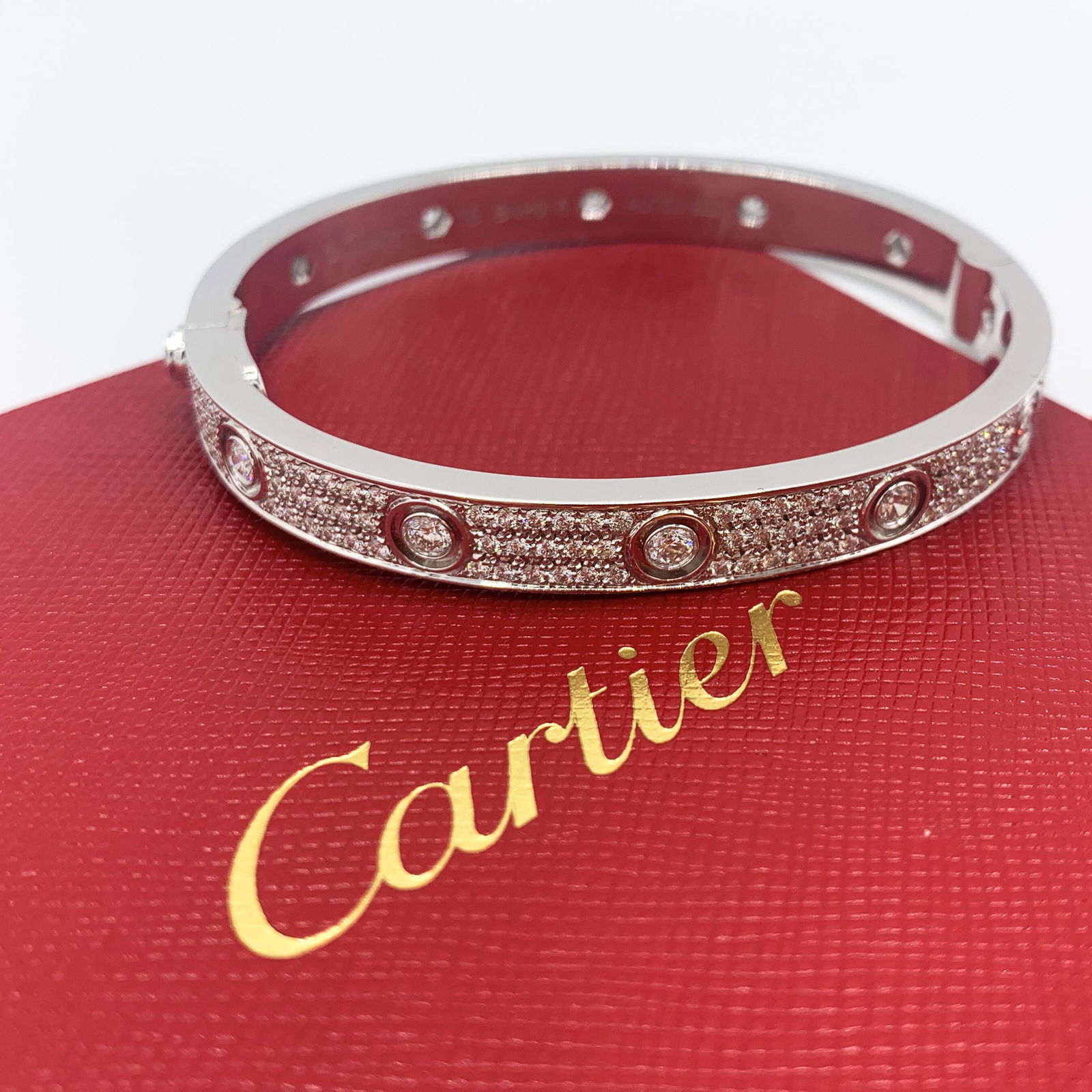 Cartier Love Bracelet 18K White Gold with Pave Diamond (1 of 8)