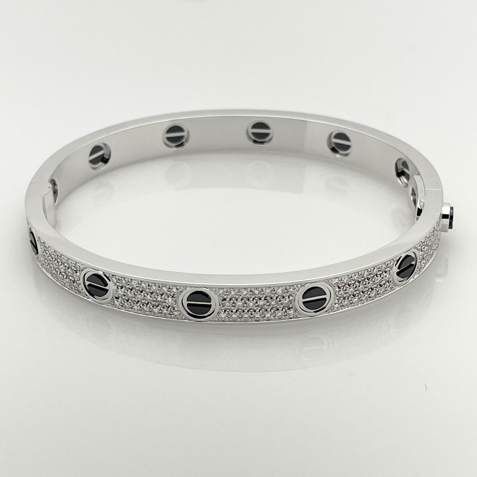 Cartier Paved-Diamond Black Ceramic Love Bracelet Size (1 of 6)
