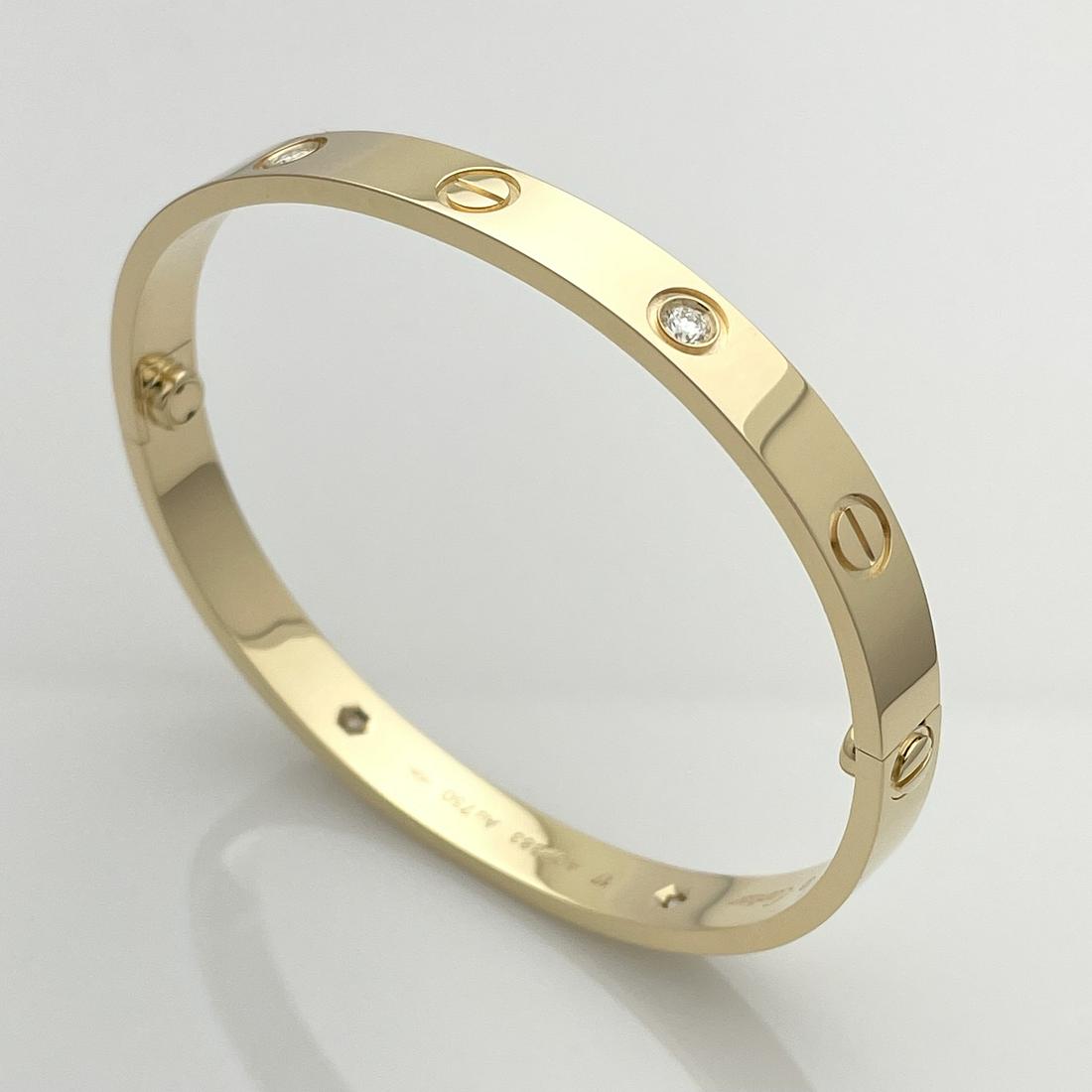 Cartier 4 Diamond Love Bracelet Size 17 (1 of 6)