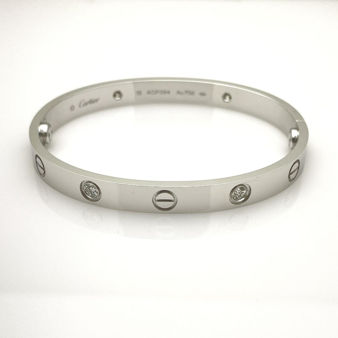 Cartier 4 Diamond Love Bracelet Size 16 (1 of 5)