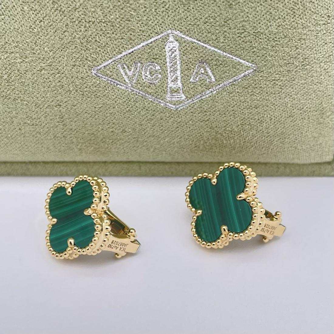 Vca sale malachite earrings