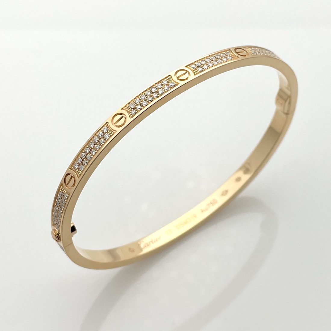 Cartier 18k PAVE DIAMOND LOVE BRACELET THIN MODEL (1 of 7)