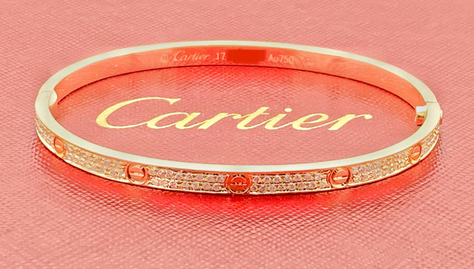 CARTIER 18K YELLOW GOLD PAVE DIAMOND LOVE BRACELET (1 of 5)