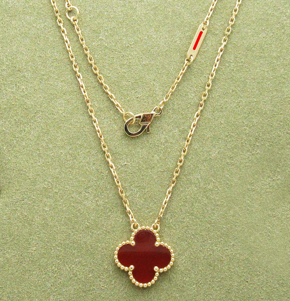 Van Cleef & Arpels Vintage Alhambra Carnelian Necklace (1 of 4)
