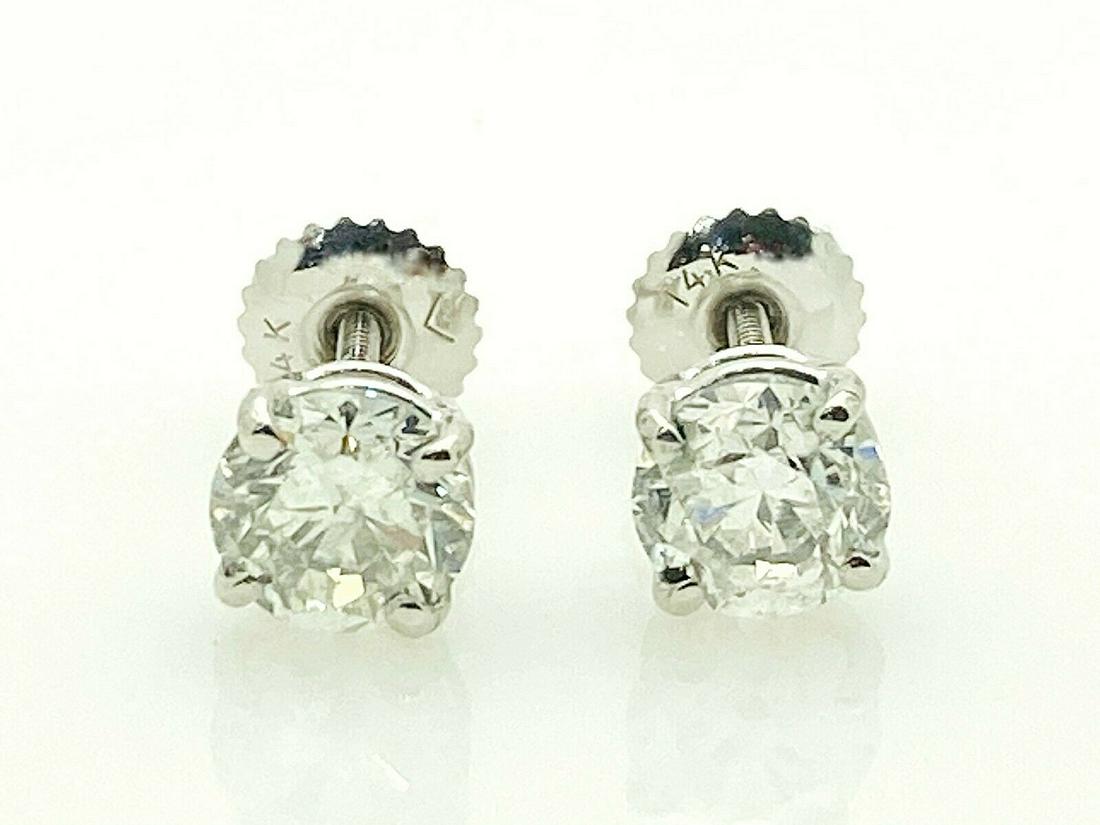 14k White Gold 2TCW Diamond Stud Earrings (1 of 4)