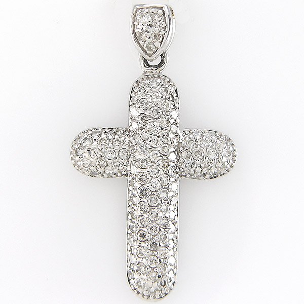 14KT DIAMOND CROSS PENDANT 35 X 20mm 1.55TC