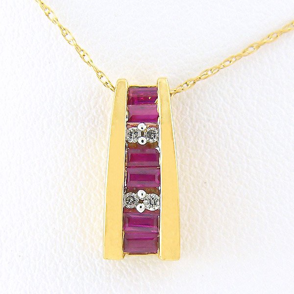 DIAMOND RUBY PENDANT 0.22TCW 10KT