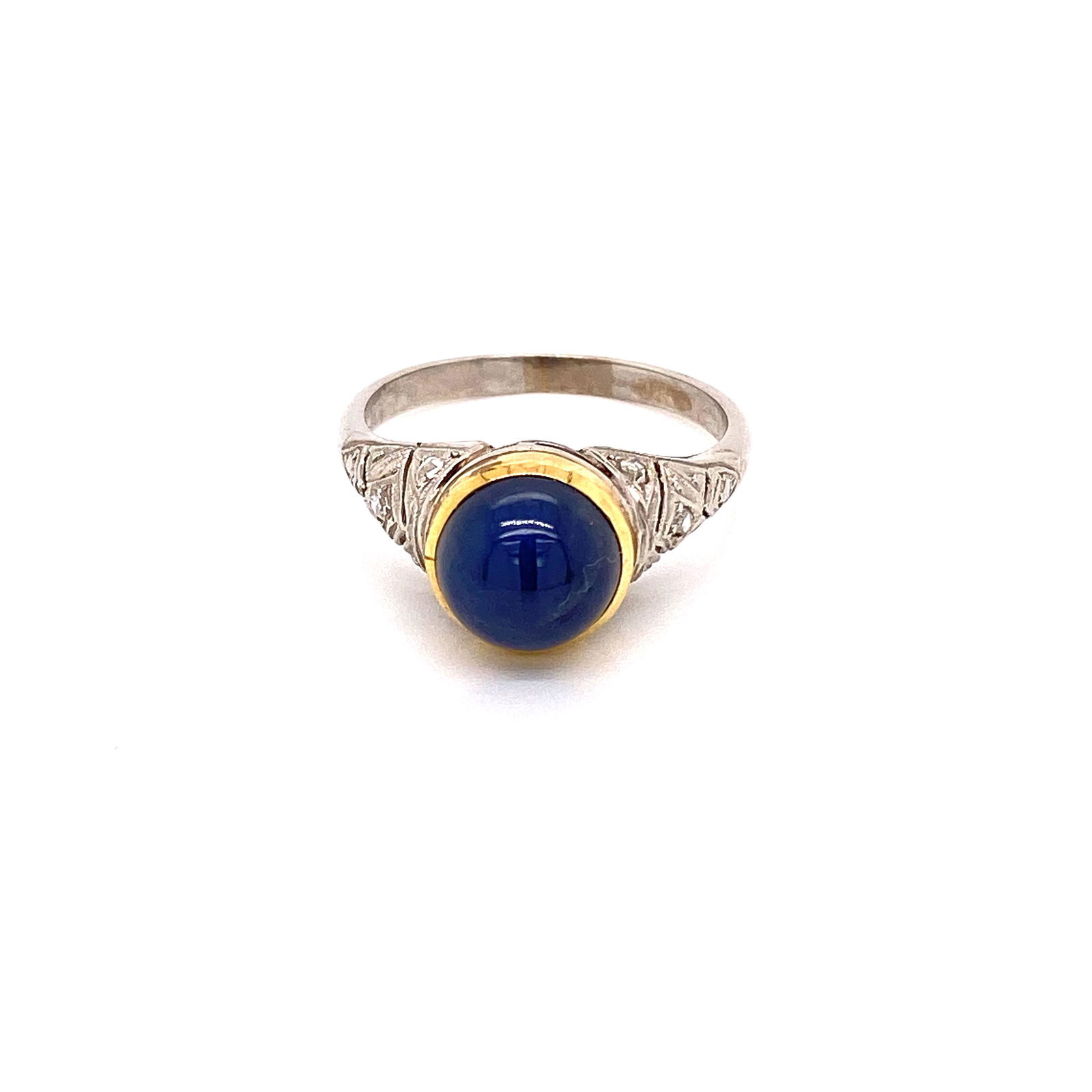 18k Gold, Platinum, Diamond & Sapphire Ring (1 of 4)