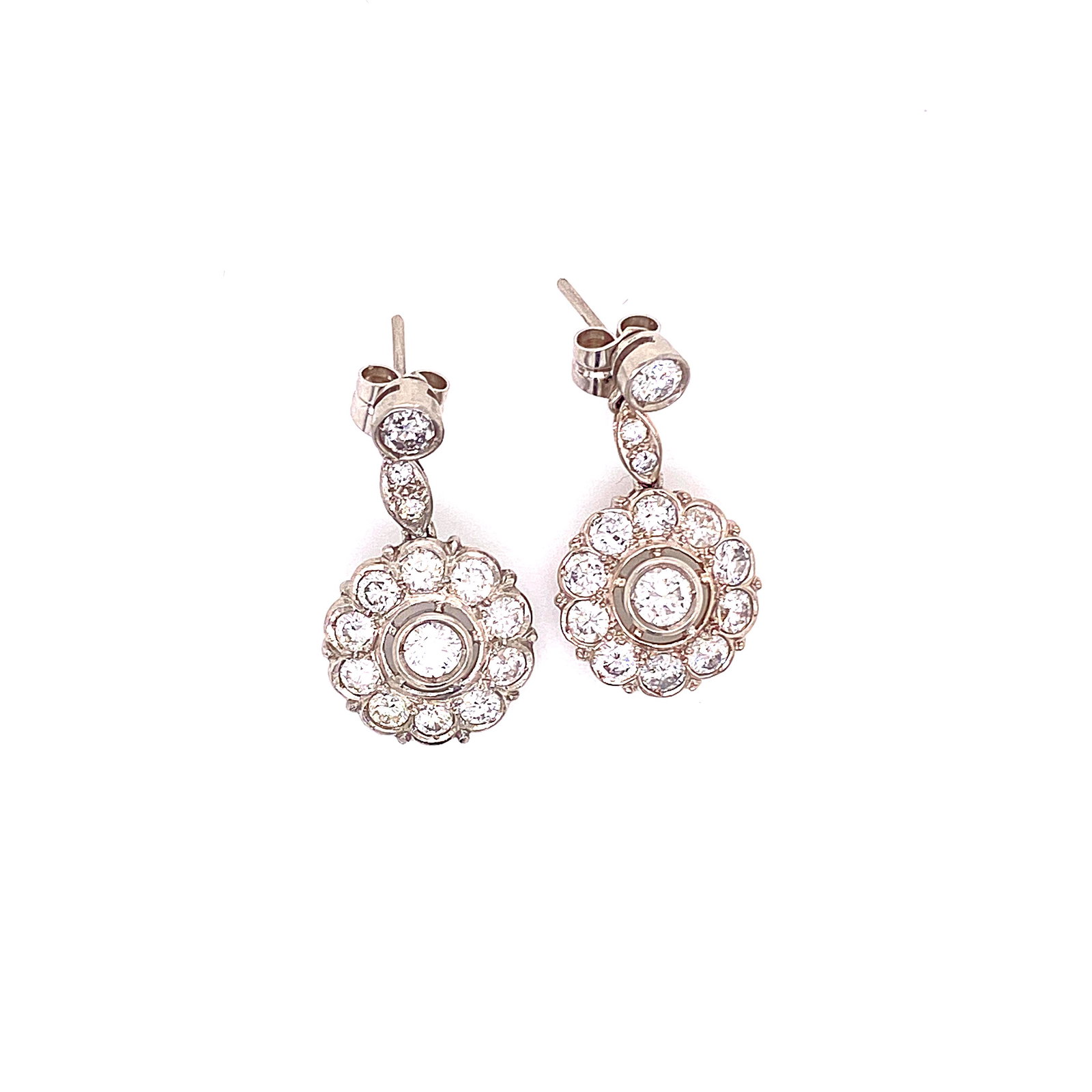 Platinum & Diamond Rosetta Earrings (1 of 4)