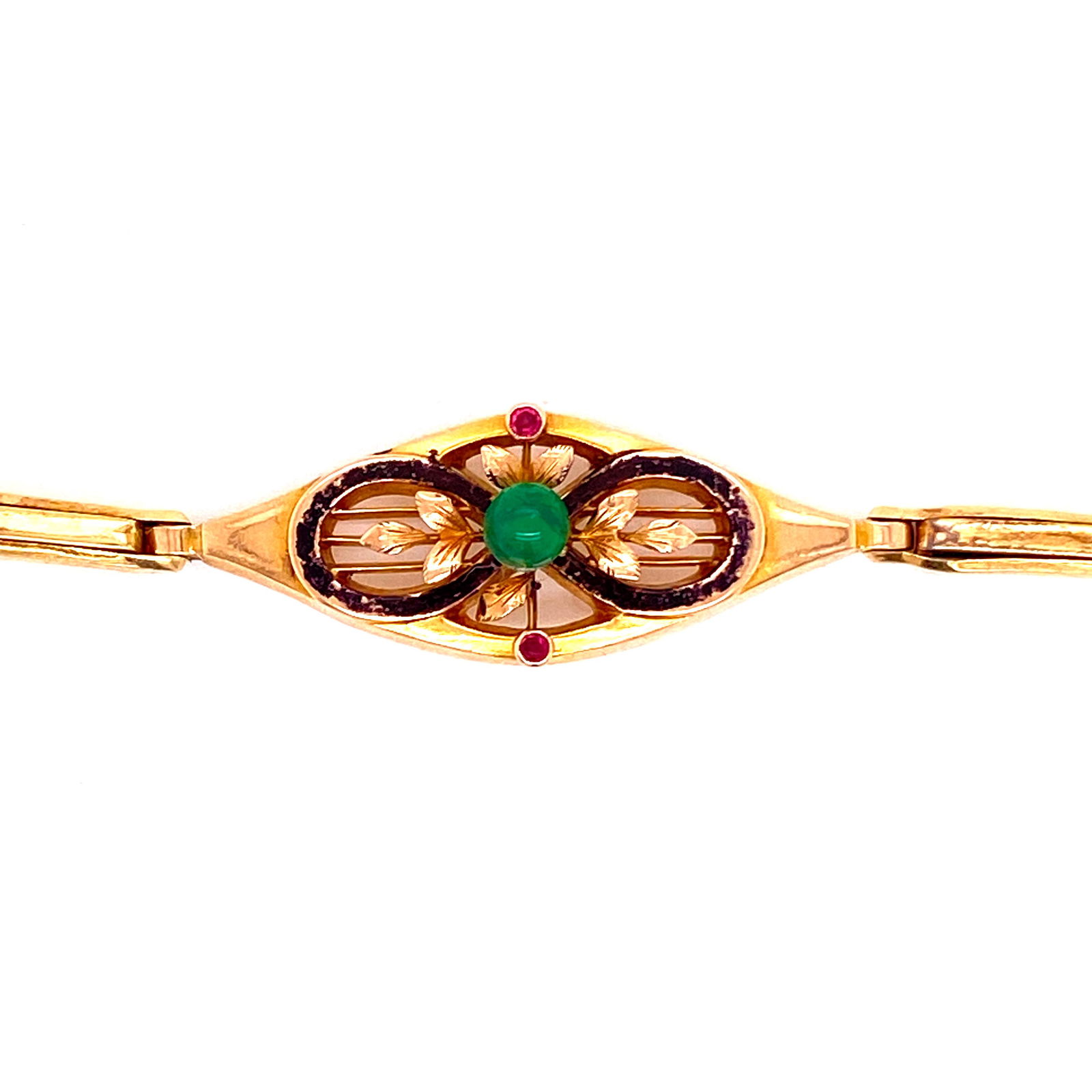 Art Nouveau 18k Gold Elastic Bracelet  (1 of 2)