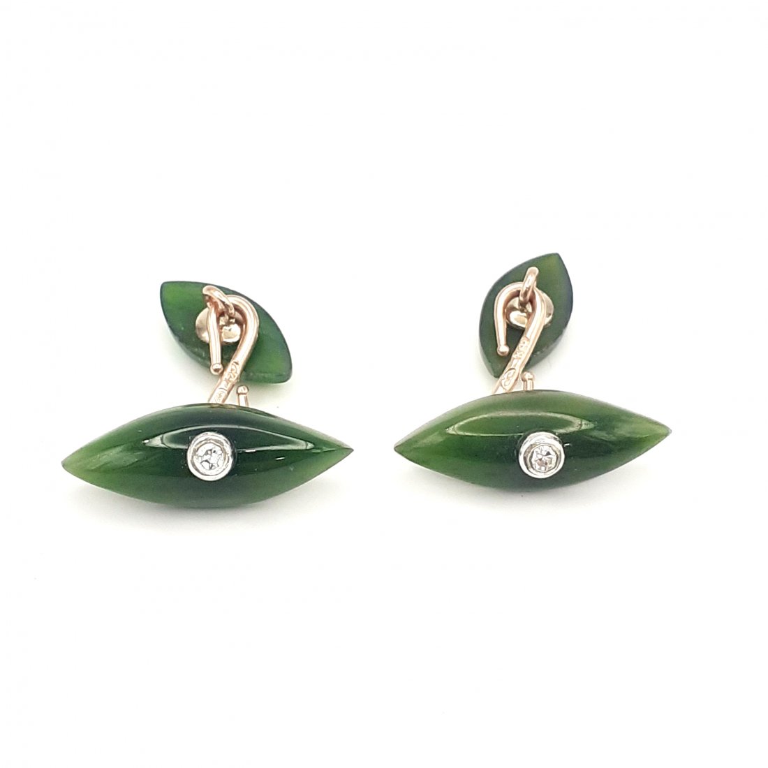 14 Gold Jade Russian Cufflinks (1 of 3)