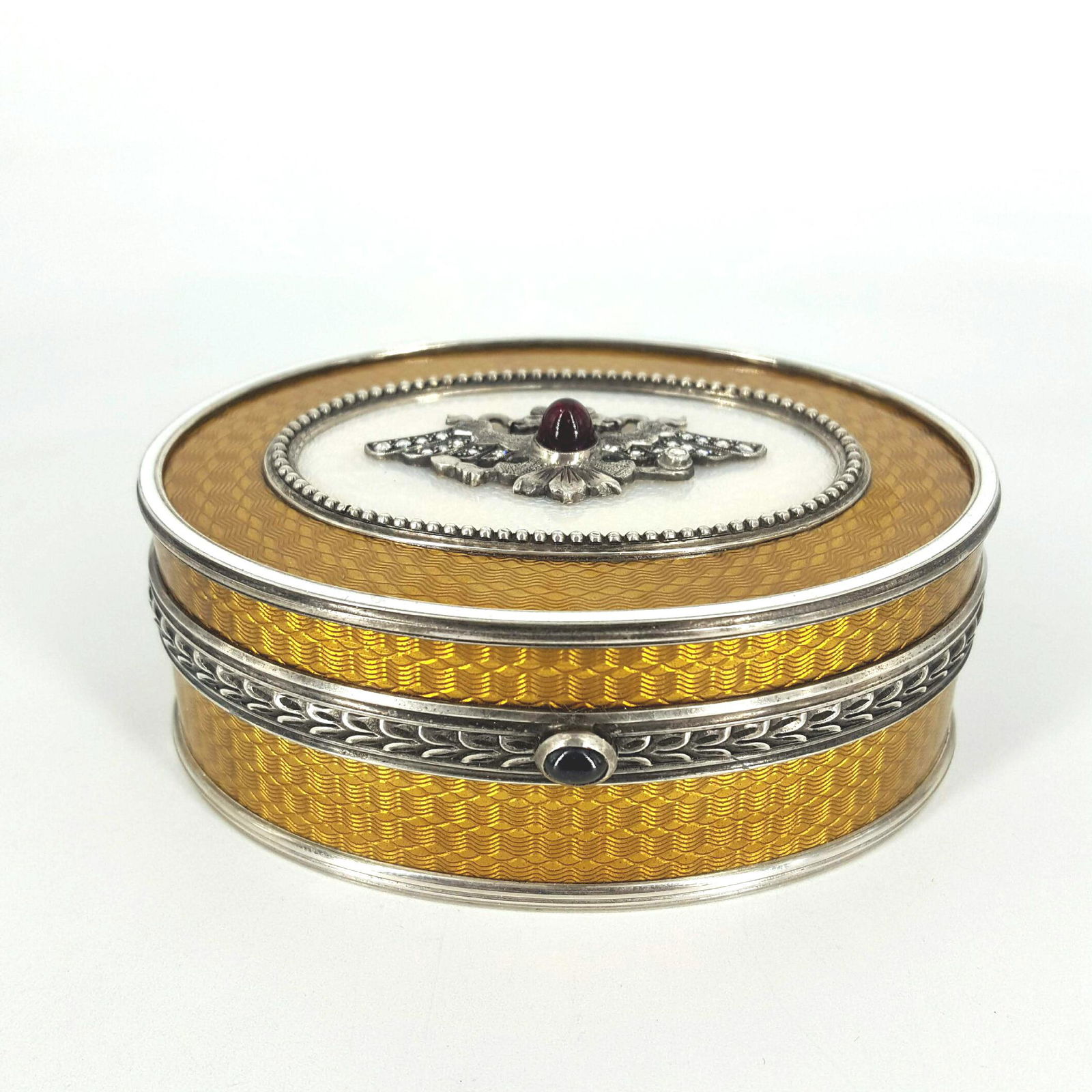 Vintage Russian Silver and Guilloche Enamel Covered Box (1 of 3)