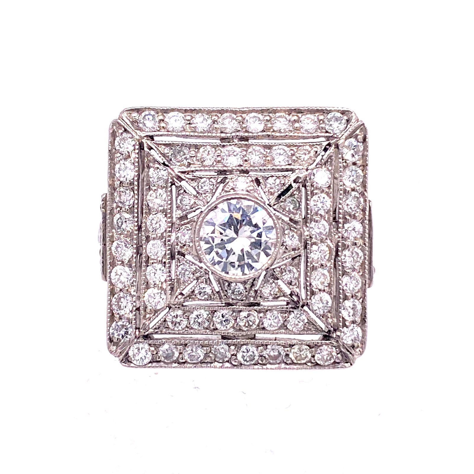 Art Deco Platinum Diamonds Ring (1 of 2)