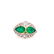 Art Deco Platinum Emerald & Diamond Ring