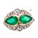 Art Deco Platinum Emerald & Diamond Ring - 2