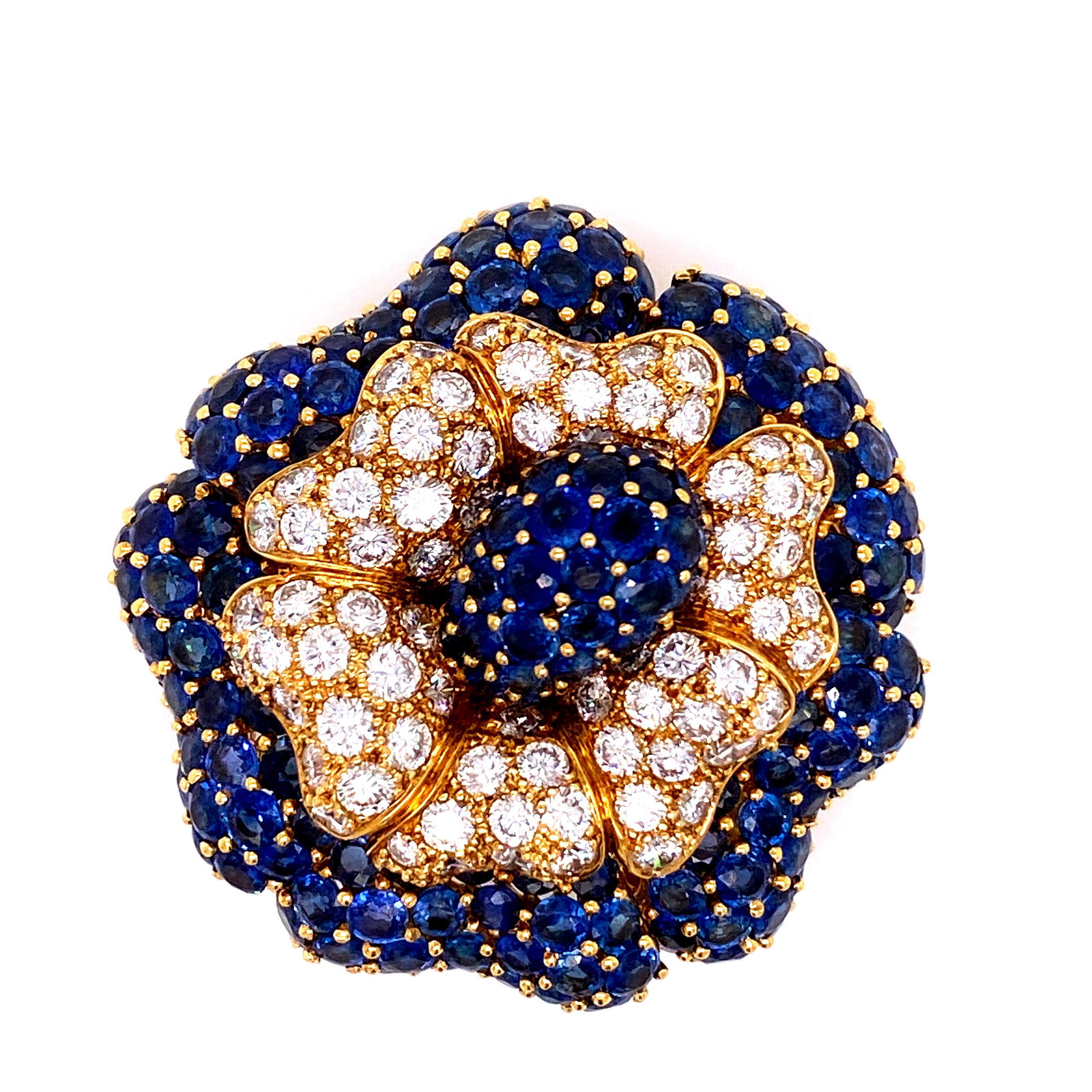 Sabbadini Sapphire Diamonds 18k Gold Brooch (1 of 4)