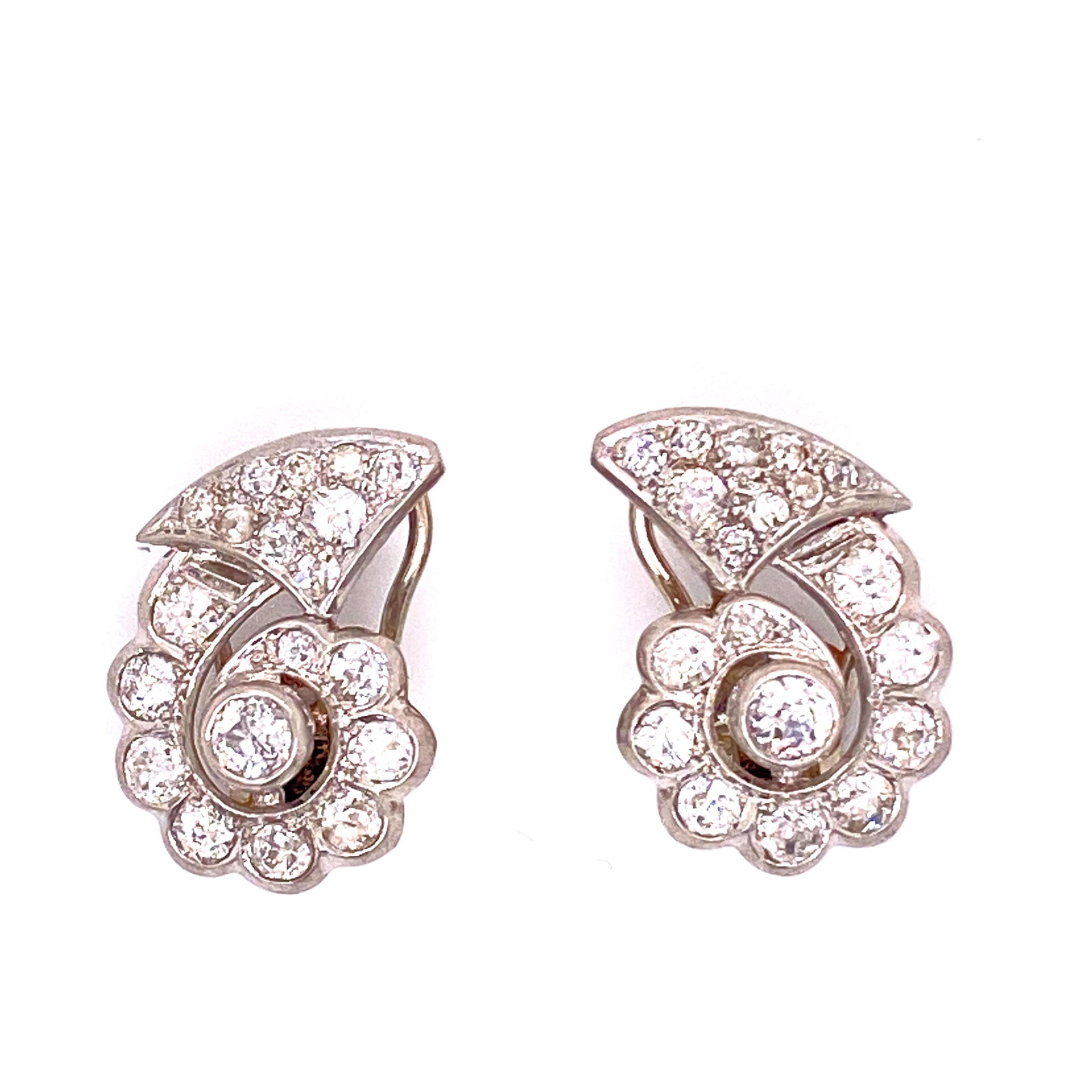 Art Deco Platinum Diamonds Earrings (1 of 1)