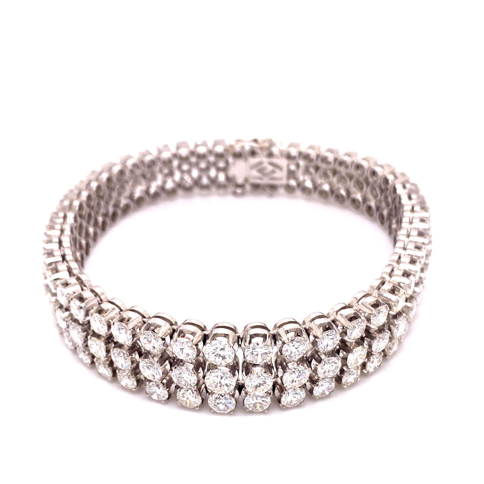 Art Deco Platinum Diamond Tennis Bracelet  (1 of 3)