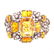 14K Gold, Silver, Diamonds & Citrine Bracelet