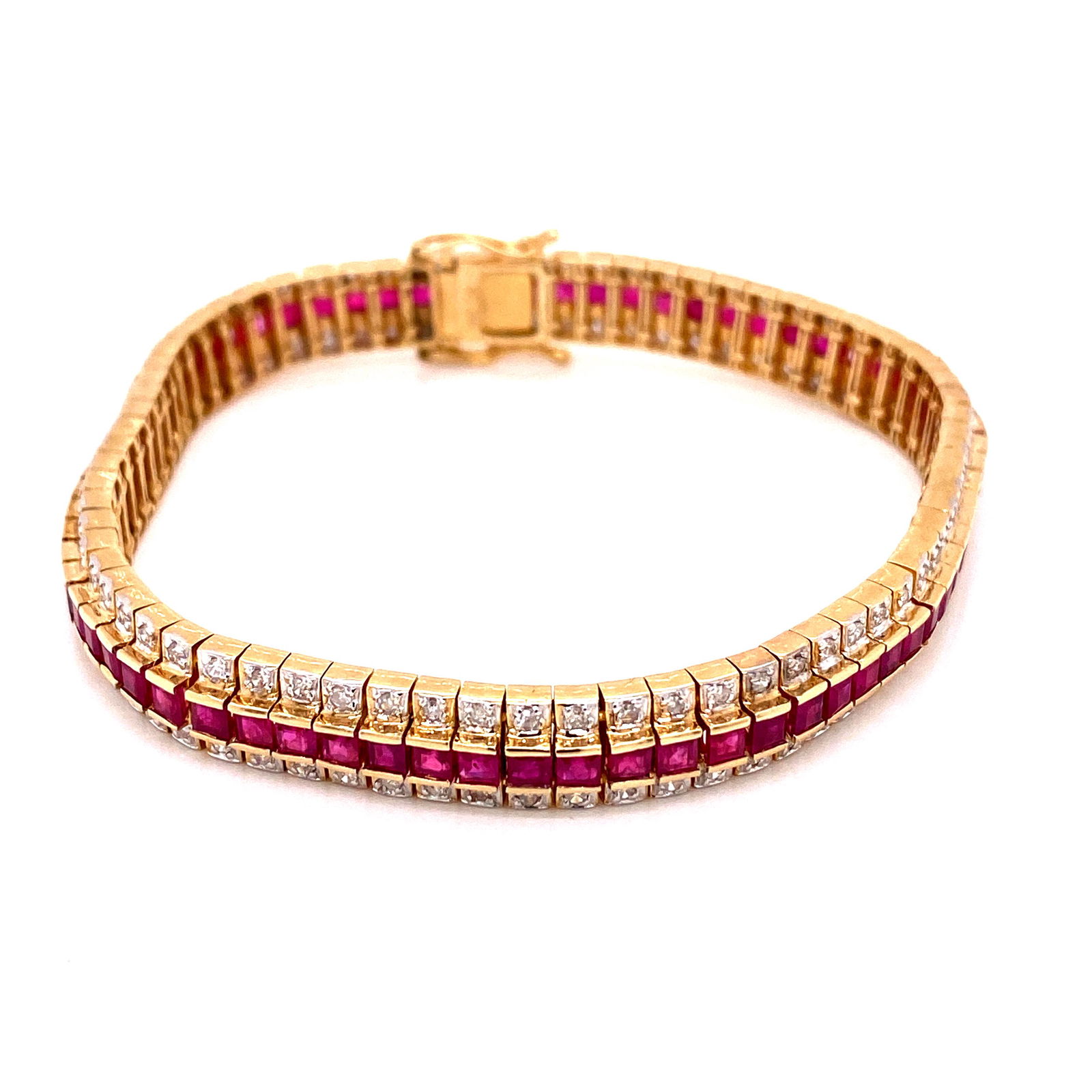 14k Diamond Rubies Bracelet  (1 of 4)