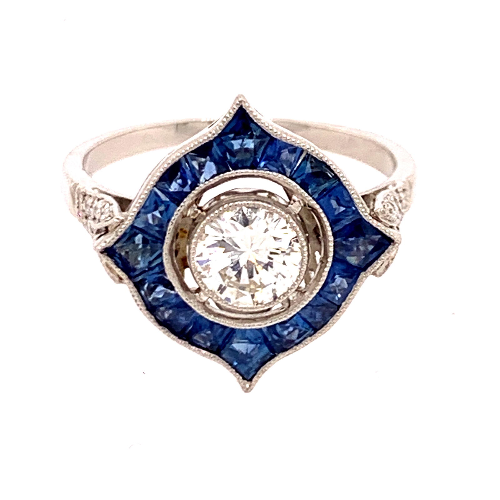 Platinum Sapphire Diamond Ring (1 of 3)