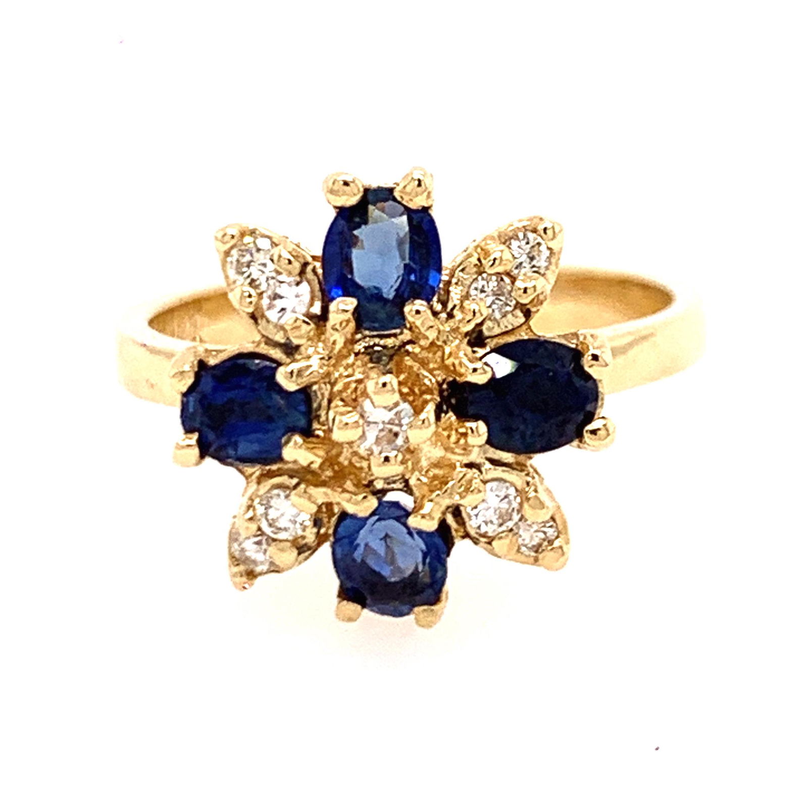 14K Snowflake Sapphire & Diamond Ring (1 of 3)