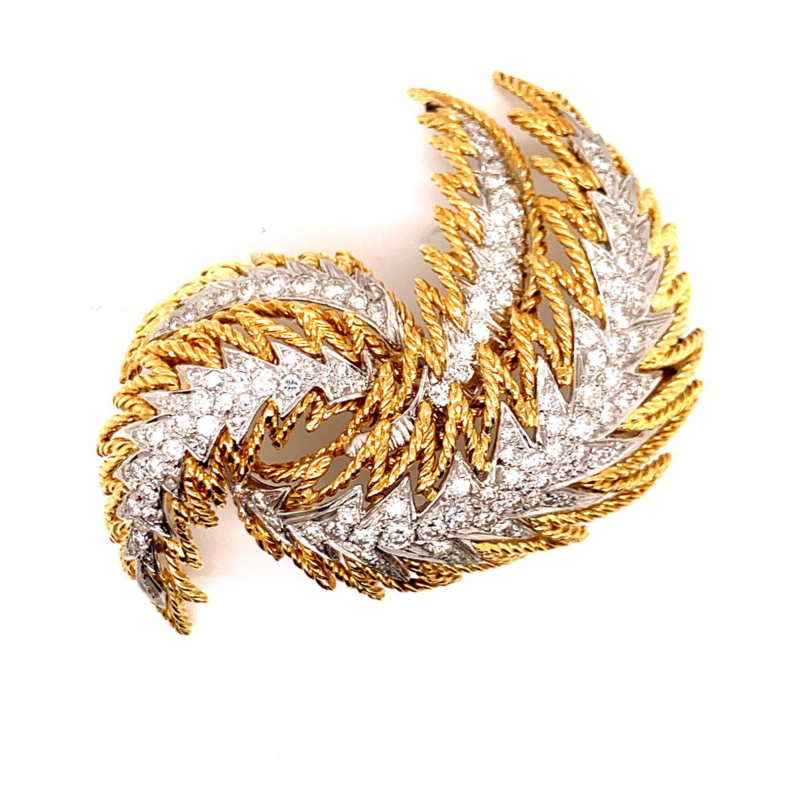 Retro 18k Diamond Brooch (1 of 3)