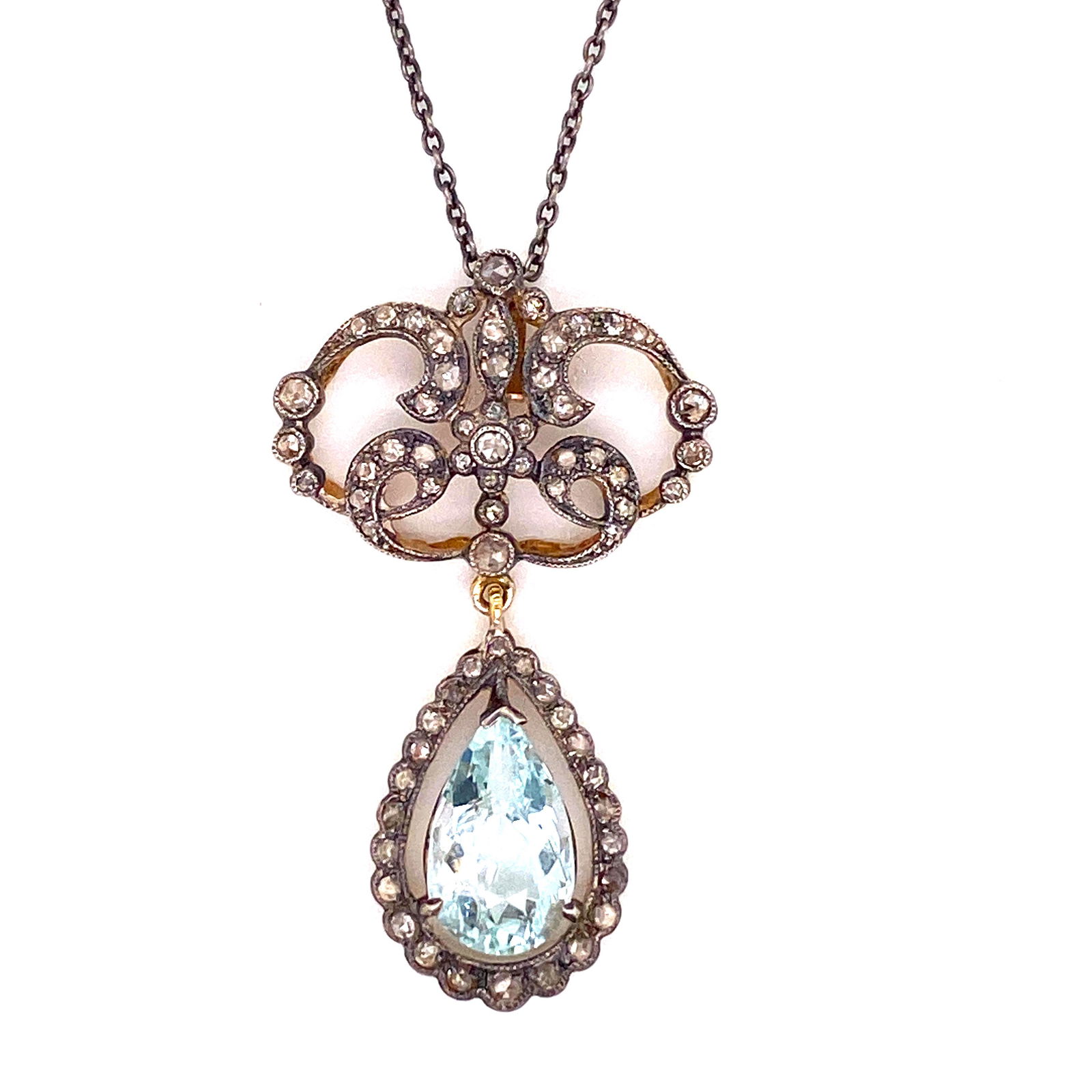 Silver & Gold Aqua Pendant (1 of 1)