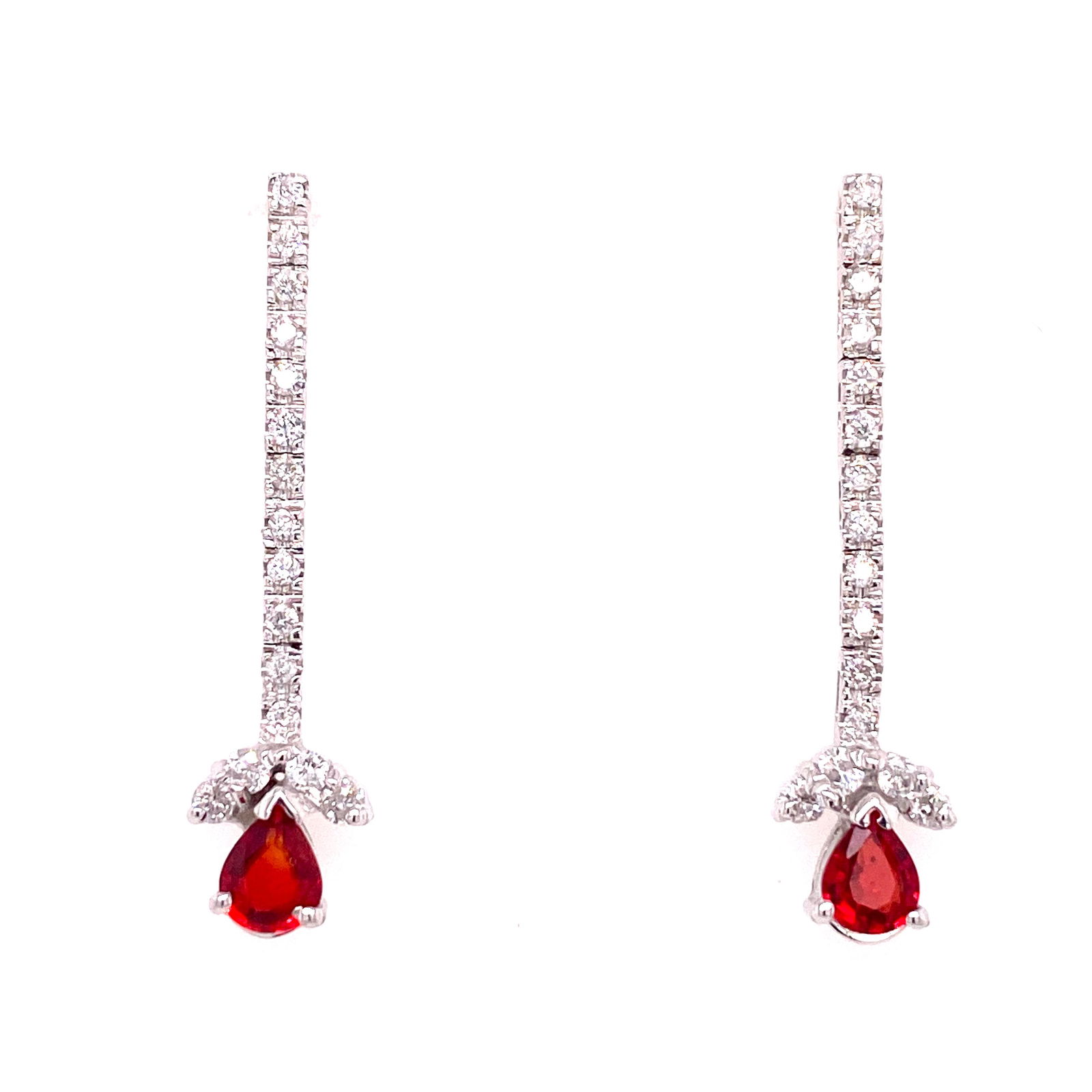 18K Diamond & Ruby Lite Earrings (1 of 1)
