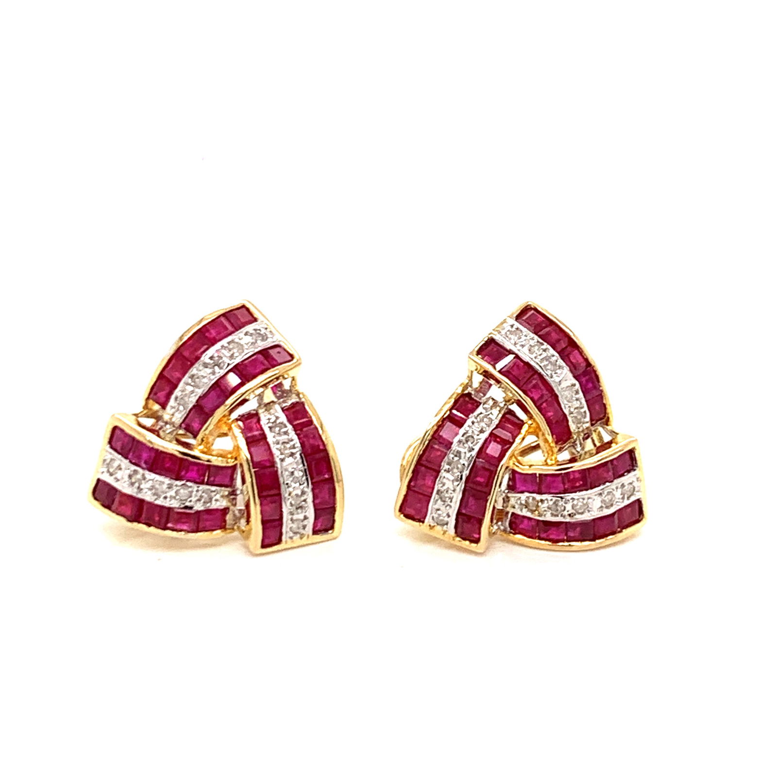 18K Diamond Ruby Earrings (1 of 2)