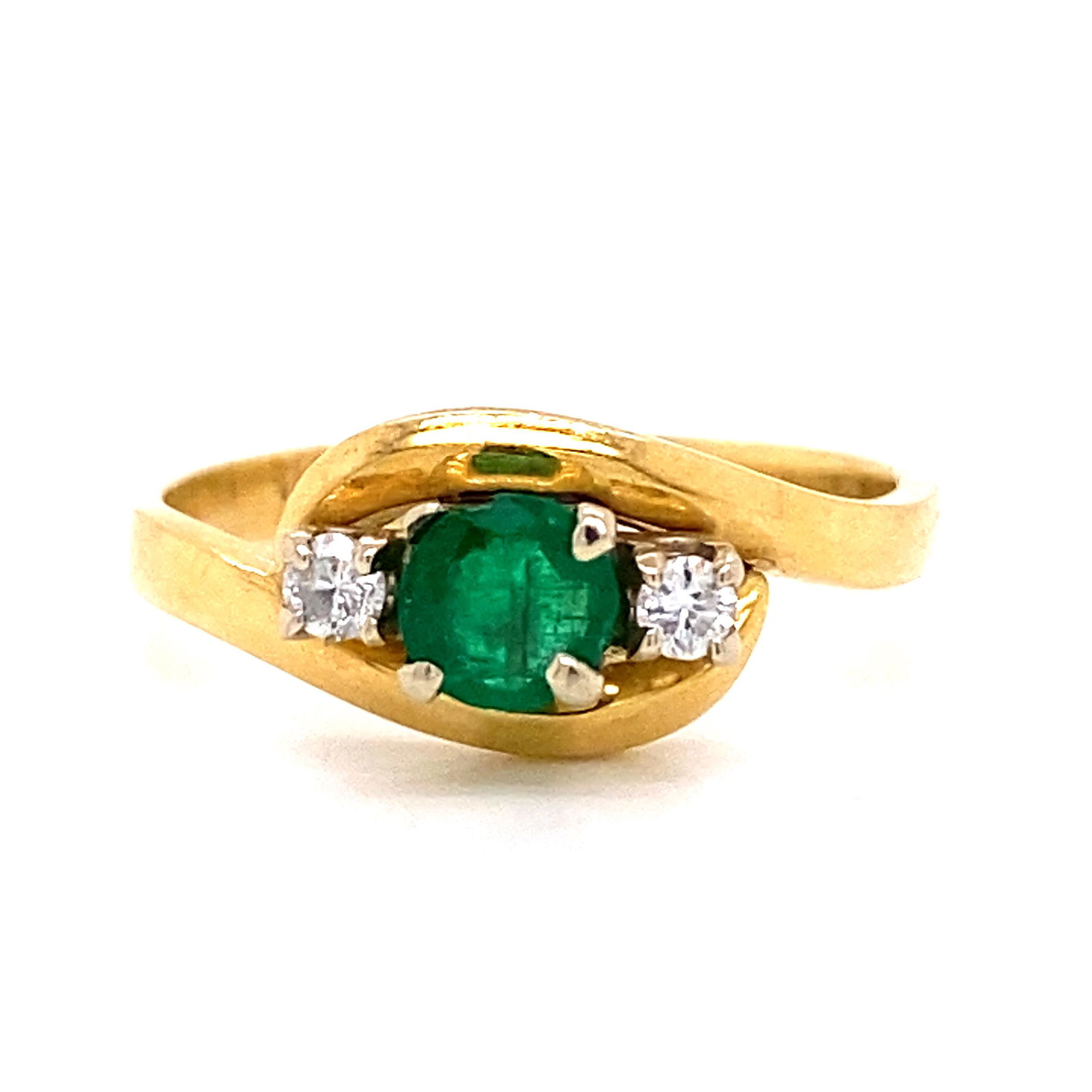 1920Õ 18K Diamond Emerald Ring (1 of 2)