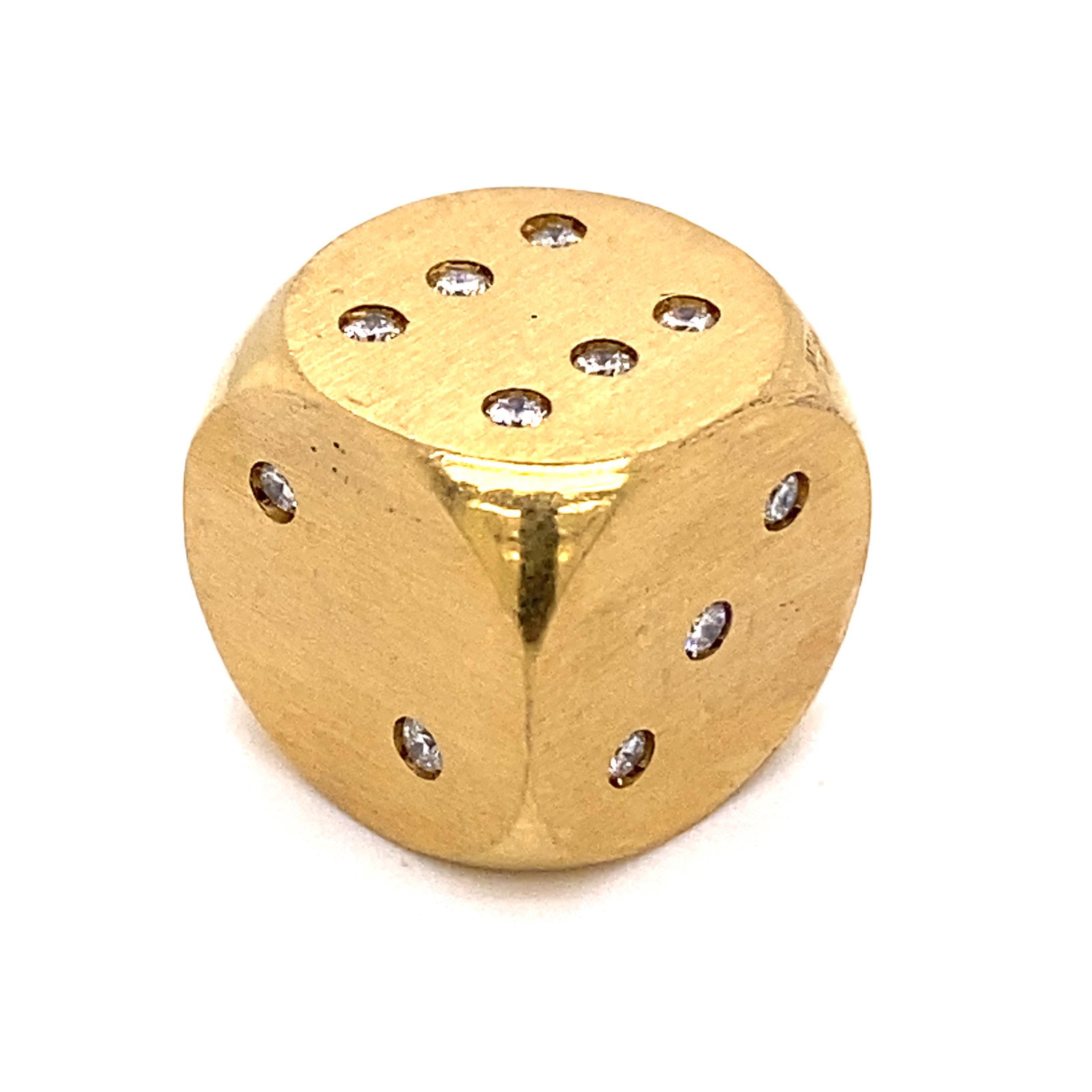 18k Diamond DiceÊ: 18k Yellow Gold Weight 20.9gr Diamond Approx 0.42ct VS1 H Dice Signed NathanÊ