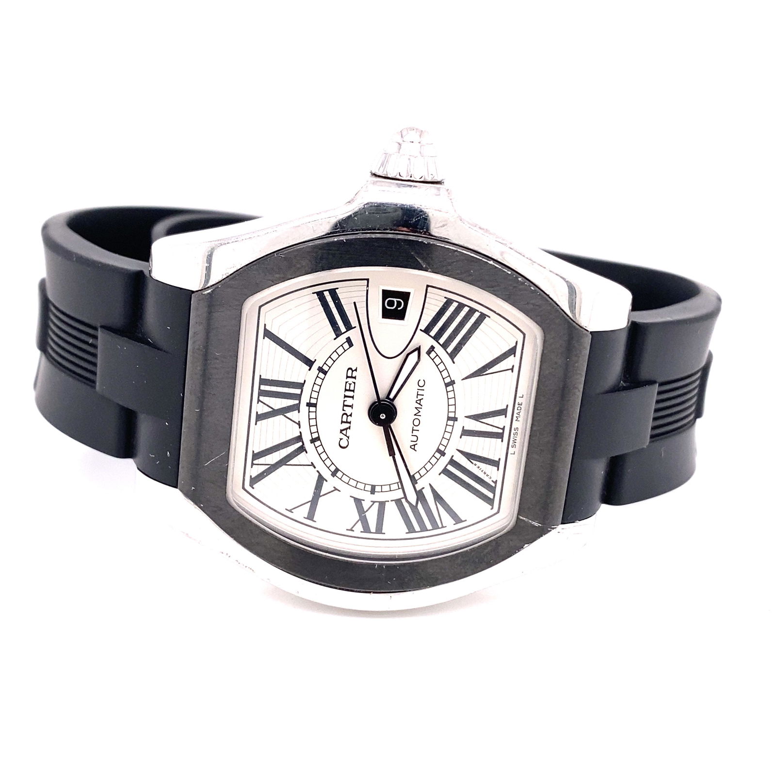 CARTIER Roaster Black Dial Rubber Strap (1 of 2)