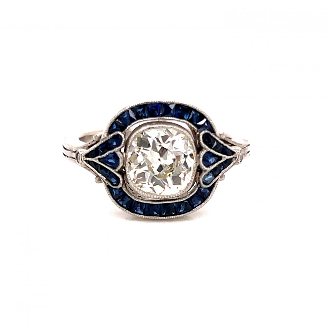 Platinum Sapphire Diamond Ring (1 of 2)