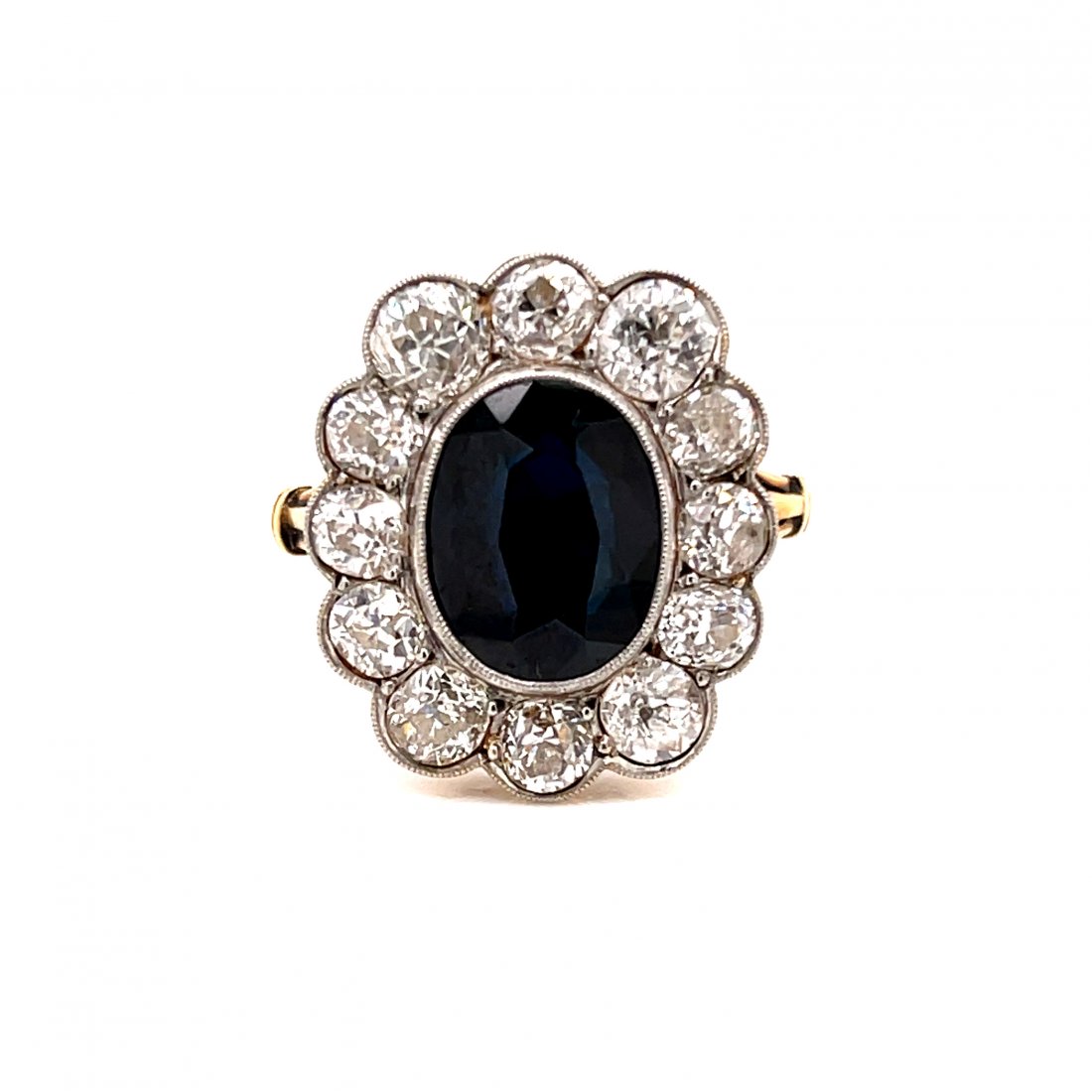 1920' Rosetta Diamond Sapphire Ring (1 of 3)