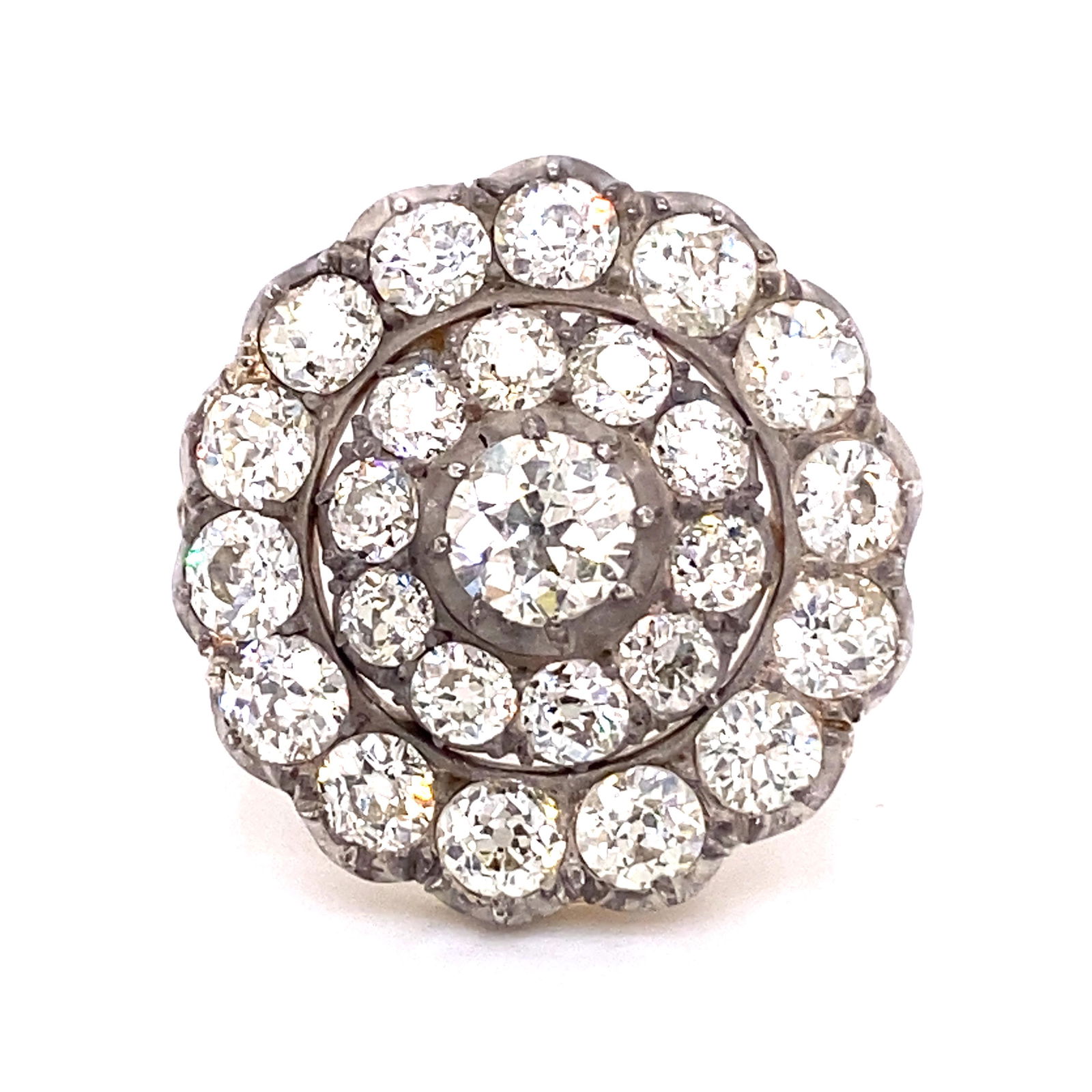 Georgian Silver & Gold Diamond Ring (1 of 2)