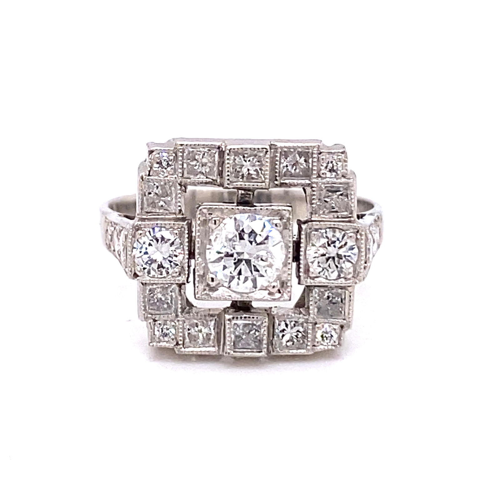 Art Deco Platinum & Diamond Ring (1 of 2)