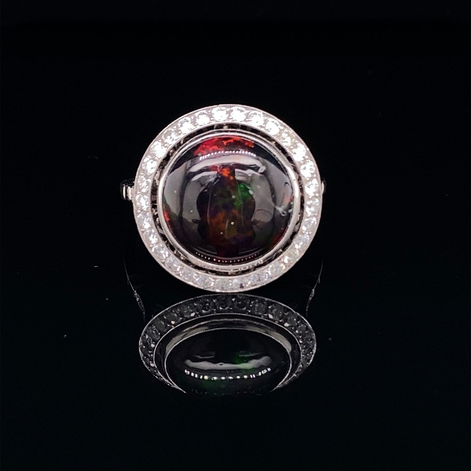 Platinum Diamond Opal Ring (1 of 3)