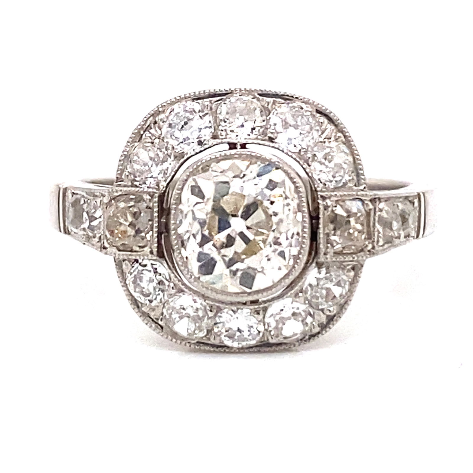 Platinum European Diamond Engagement Ring (1 of 2)