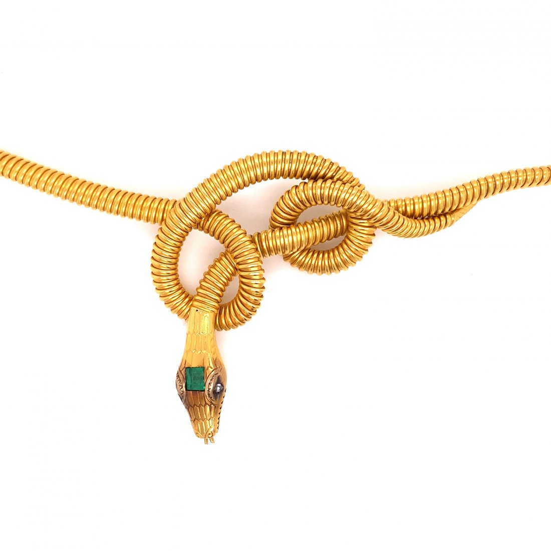 Victorian 18k Gold Gas Tube Snake Necklace (1 of 2)