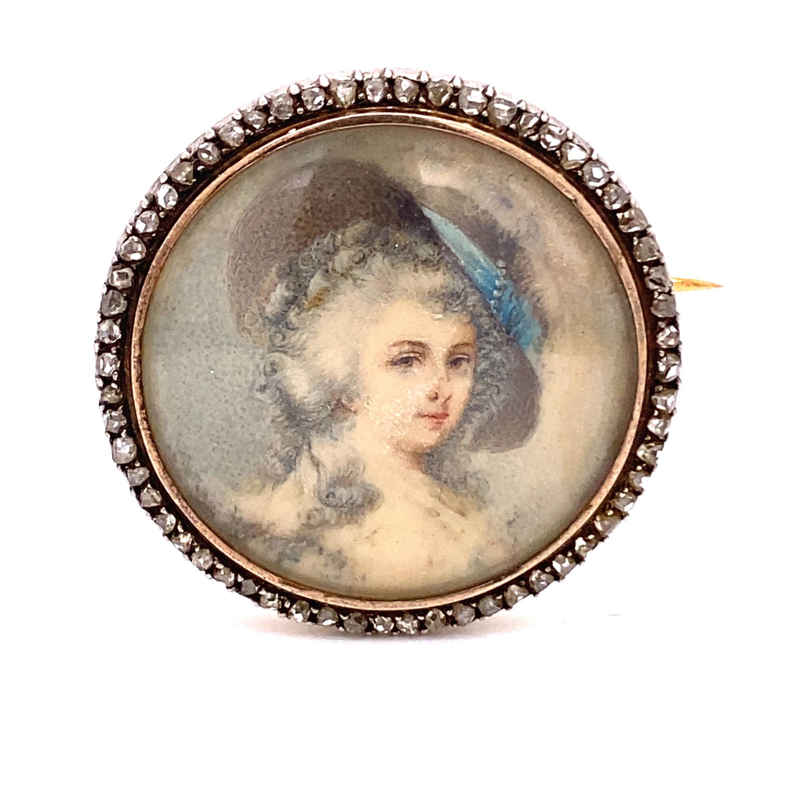 French Victorian Diamond WomenÕs Face Pin (1 of 2)