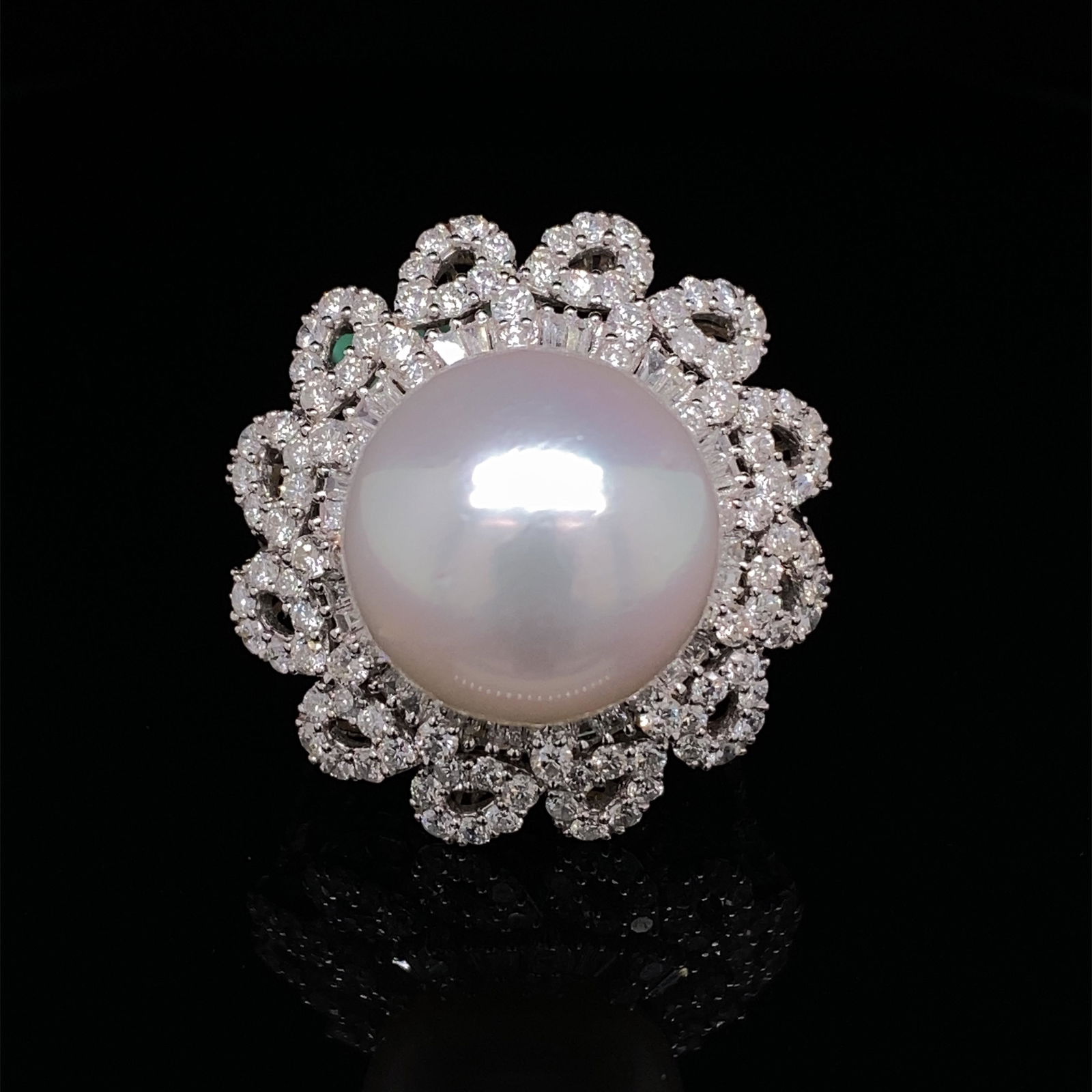 18k Diamond South Sea Pearl Ring (1 of 2)