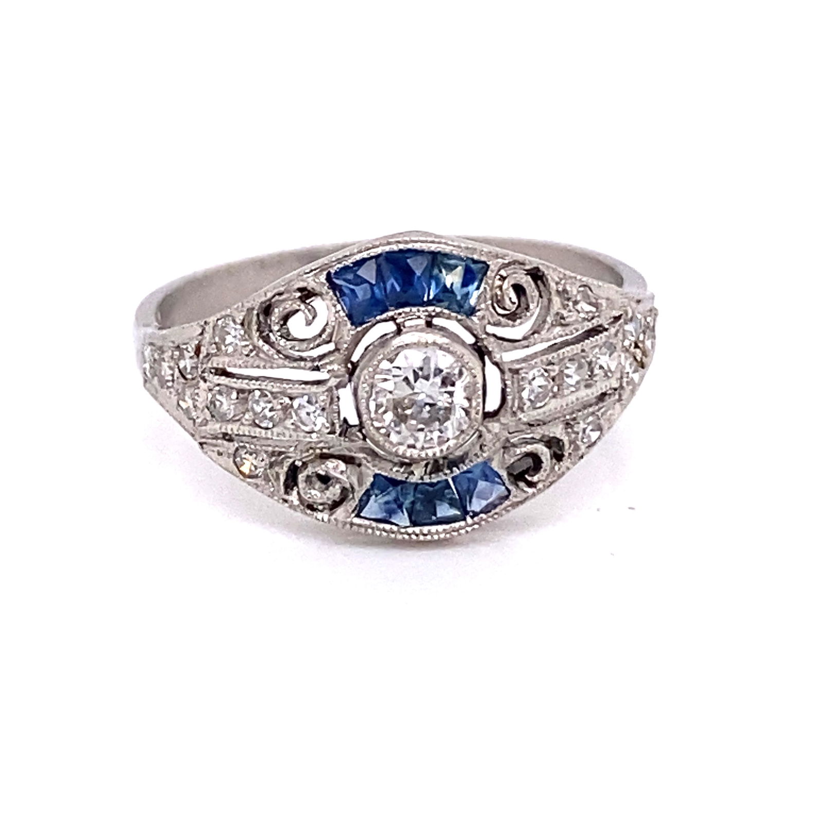 Platinum Sapphire Diamond Ring (1 of 2)