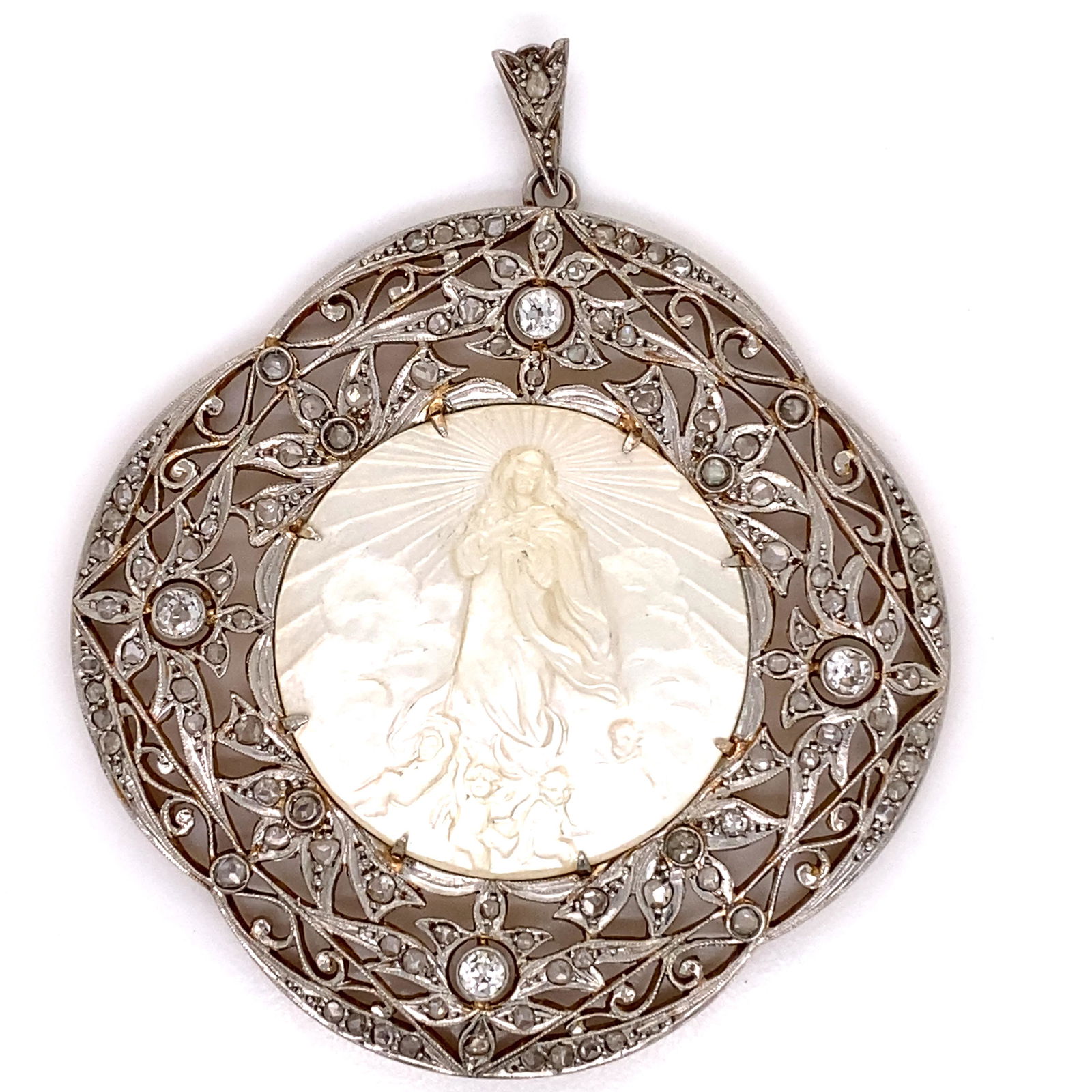 1920â€™s Platinum 18k Madona Pendant (1 of 1)