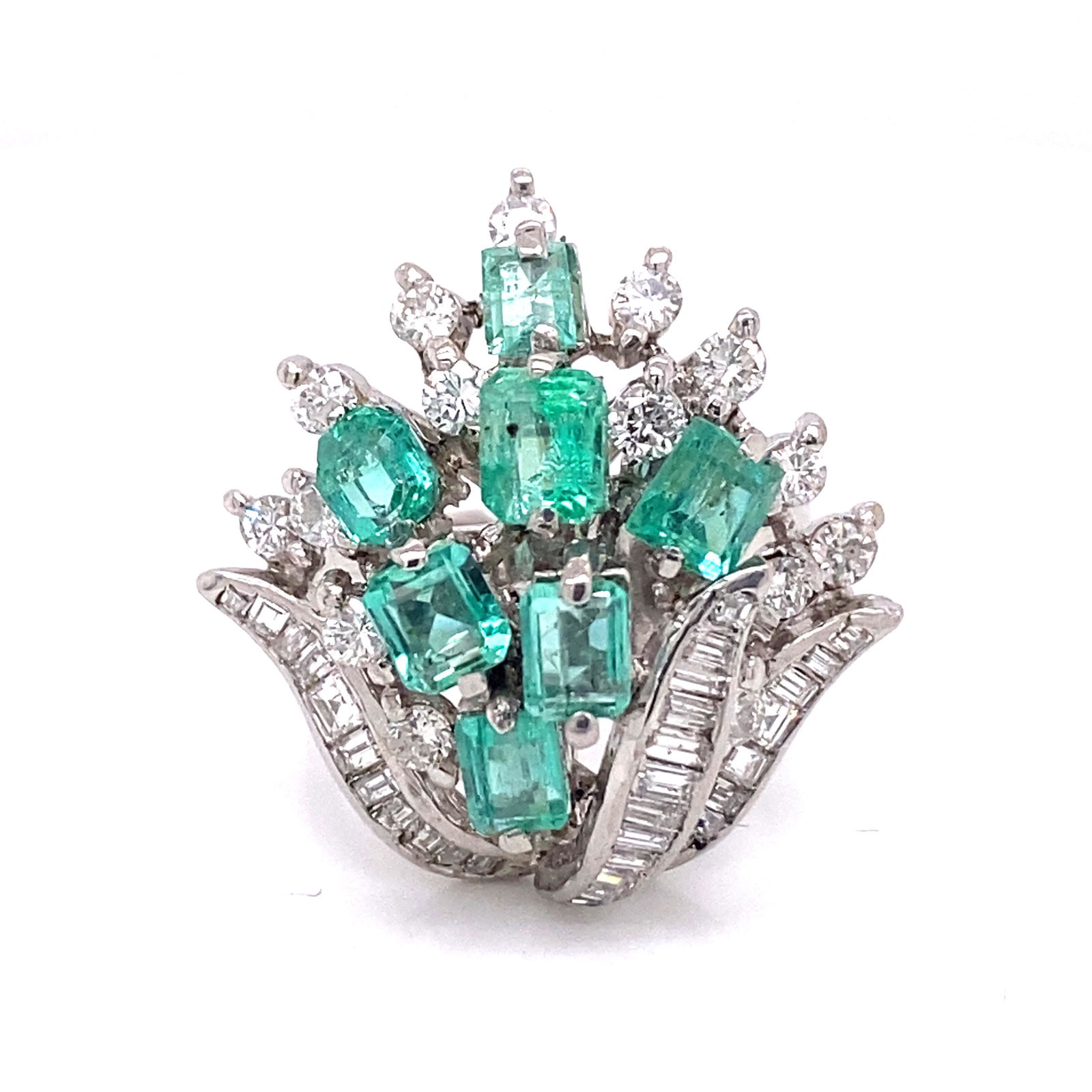 Retro 14k Emerald Diamond Ring (1 of 2)