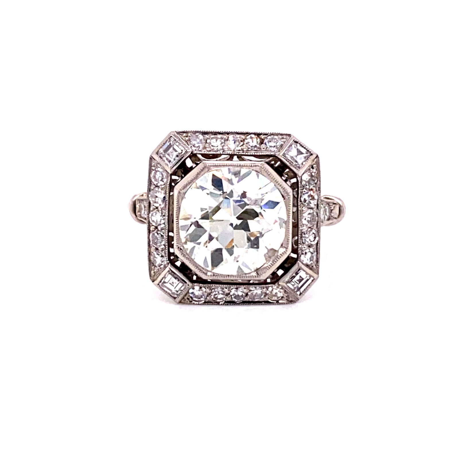 Art Deco Platinum Engagement Diamond Ring (1 of 1)