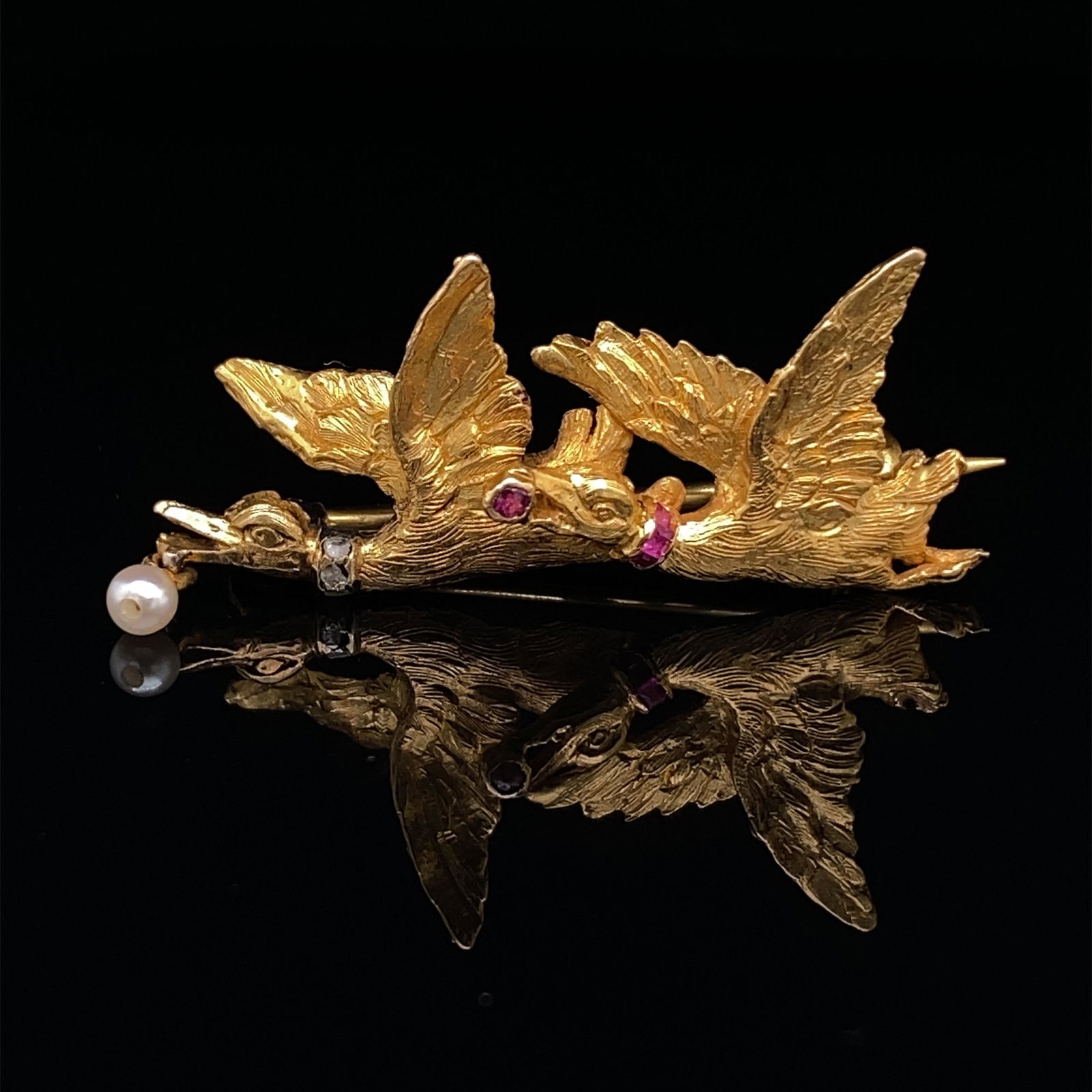 Victorian 18k Duck Brooch (1 of 2)