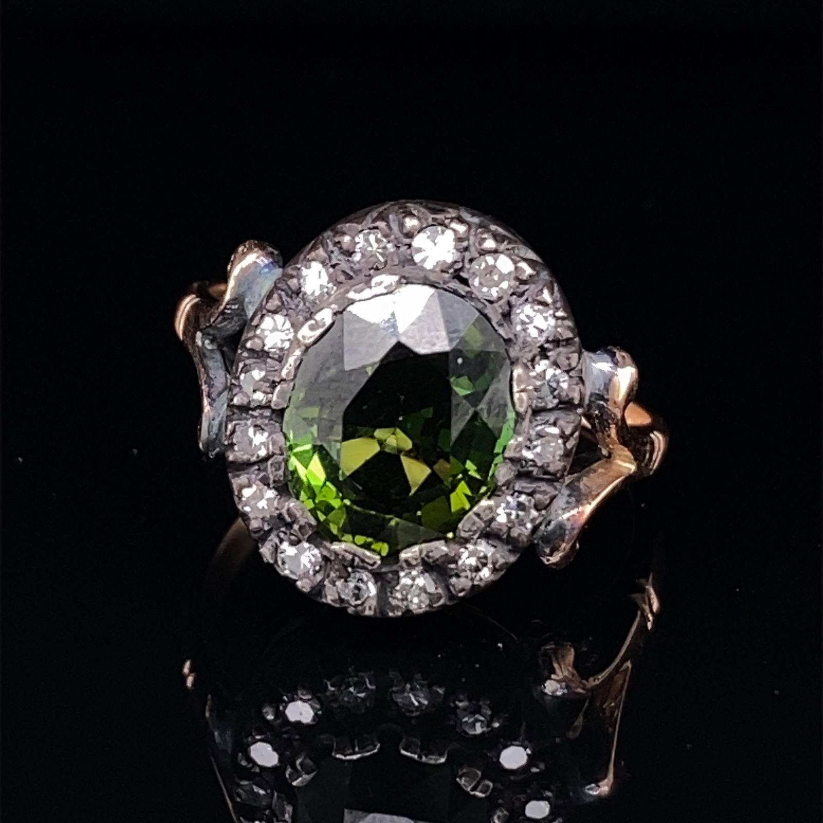 Gold & Silver Tourmaline Diamond Ring (1 of 3)